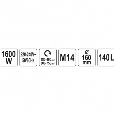Skiedinio maišytuvas 2 greičiai 1600W YATO 3