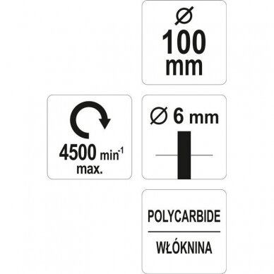 Abrazyvinis šlifavimo diskas, juodas Ø100mm YATO 3