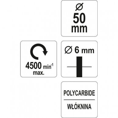 Abrazyvinis šlifavimo diskas, juodas Ø50mm YATO 3