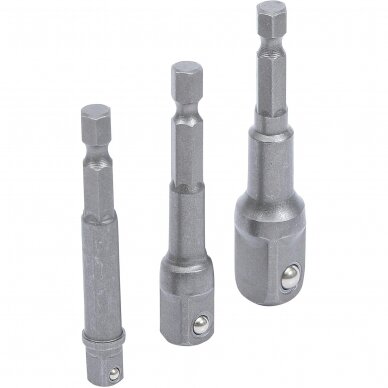 Adapterių komplektas 3vnt. galvutėms 1/4", 3/8" ir 1/2"