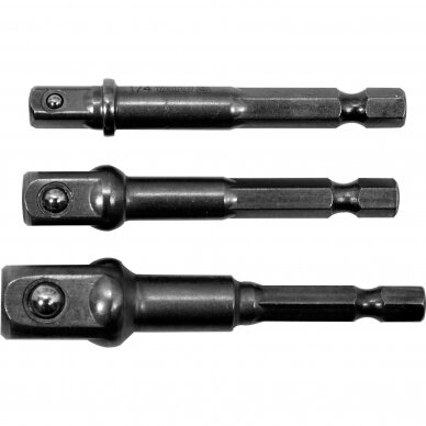 Adapterių komplektas 6.3 mm (1/4") antgalis 6.3 mm (1/4") / 10 mm (3/8") / 12,5 mm (1/2") 3 vnt. 3