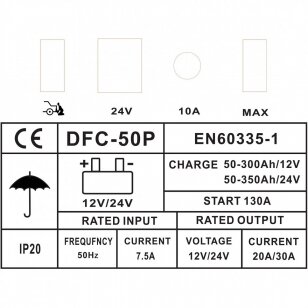 Akumuliatoriaus pakrovėjas su paleidimu (BOOST-START) 12/24V 130A 350AH