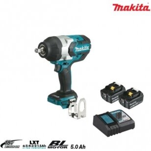 Akumuliatorinis smūginis veržliasukis MAKITA DTW1002RTJ 18V 2x5,0Ah 1000Nm 1/2"