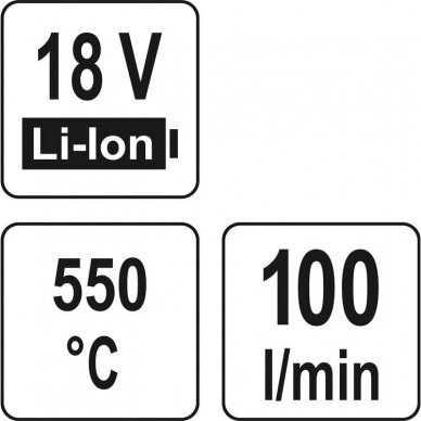 Akumuliatorinis fenas YATO YT-82285, 18V 7