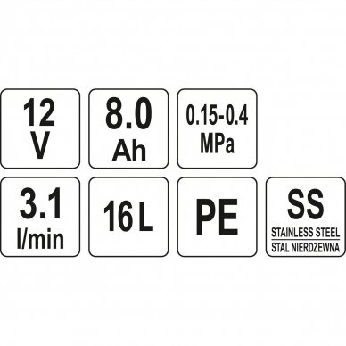 Akumuliatorinis purkštuvas 12V 16L 4