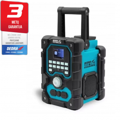 Akumuliatorinis radijas 18V DEDRA SAS+ALL  DAB+FM, bluetooth, USB