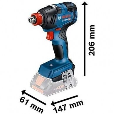 Akumuliatorinių bešepetėlinių įrankių rinkinys Bosch GDX 18V-200 + GSR 18V-55, 2x2.0Ah 2