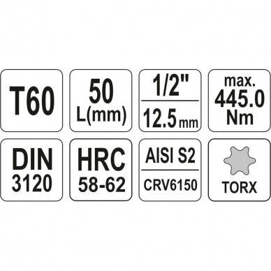 Antgalis įpresuotas į galvutę 1/2", T60 x 55mm 2