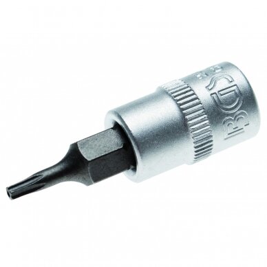 Antgalis įpresuotas į galvutę 1/4" - T8 T-Star (Torx)  BGS-Technic 1