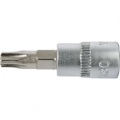 Antgalis įpresuotas į galvutę 6.3 mm (1/4") T-Star (Torx) T30 1