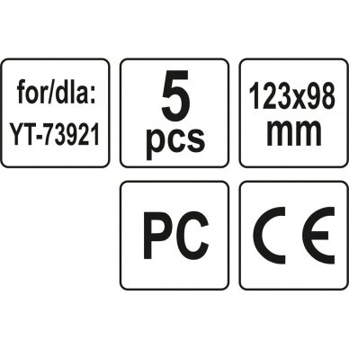 Apsauginiai stikliukai suvirinimo skydeliui YT-73921 5vnt. 2