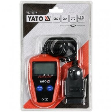 Automobilių klaidų kodo skaitytuvas OBD II (EOBD) YATO 4