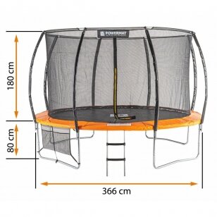 Batutas su vidiniu apsauginiu tinklu 366cm