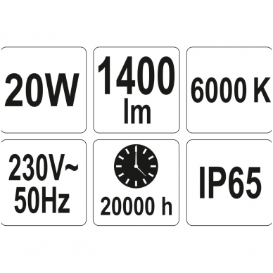 Darbo lempa COB LED 20W, 1400Lm 4