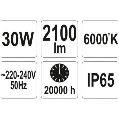 Darbo lempa COB LED 30W, 2100Lm 5