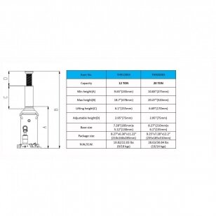 Hidraulinis domkratas 12T TUV (vartomas)