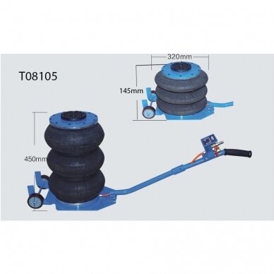 Domkratas pneumatinis 5T su 3 oro pagalvėmis 2