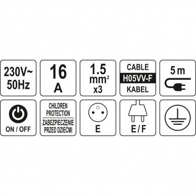 Elektrinis ilgintuvas 5 lizdai 1,5mm2  5m 4