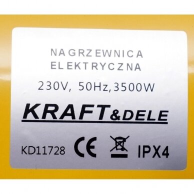 Elektrinis šildytuvas 3,5kW Keramikinis KraftDele KD11728 11