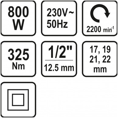 Elektrinis smūginis veržliaraktis 1/2 STHOR 6