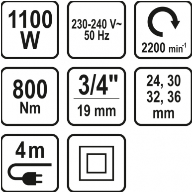 Elektrinis smūginis veržliaraktis 3/4" 800Nm STHOR 5