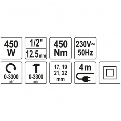 Elektrinis smūginis veržliasukis 450Nm YATO YT-82020 9