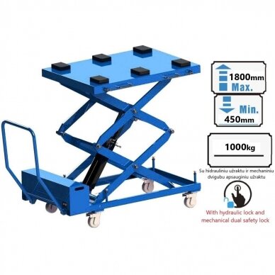 Elektromobilių baterijų hidraulinis keltuvas, žirklinis 1T, 220V PULI UDP8