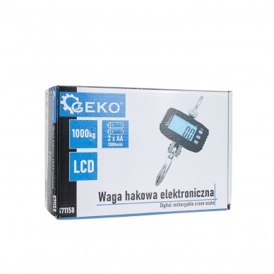 Elektroninės svarstyklės 1000kg, kablio tipo GEKO G71158  8