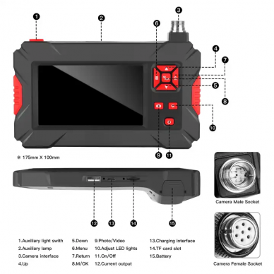 Endoskopas su LCD Ø 5,5mm, 5m 6