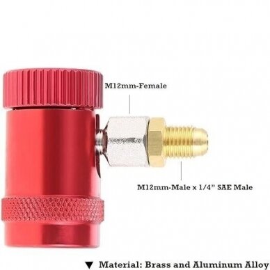 Greitos jungtis kondicionierių R1234YF su išoriniu sriegiu 2 vnt. 2