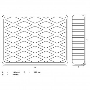 Guminis padas automobilių keltuvams 160x120x30mm BGS 7006