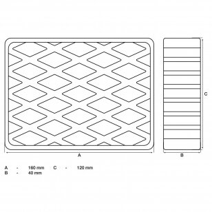 Guminis padas automobilių keltuvams 160x120x40mm BGS 7007