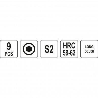 Hex raktų rinkinys L-tipo spalvoti šešiakampiai 1,5-10mm 9vnt YATO 4
