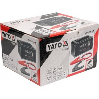 Impulsinis akumuliatorių pakrovėjas su paleidimo funkcija 30A / 150AMP YATO YT-83052 8