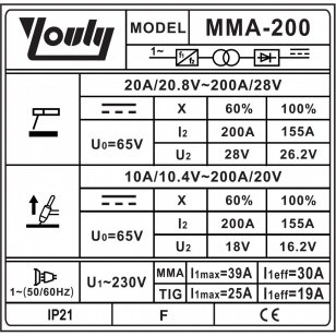 Inverterinis suvirinimo aparatas (IGBT) MMA/TIG