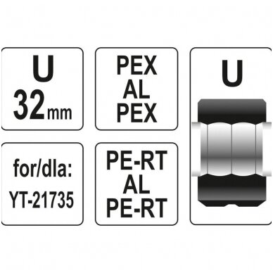 Indėklas U32 mm presavimo replėms YT-21735 2