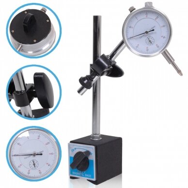 Indikatorius su magnetiniu stovu rinkinys Essen Tools 1938S