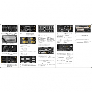 Įrankių spintelė su 177 įrankiais, 6 stalčiais 4