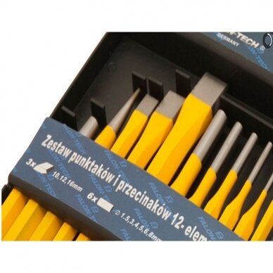 Kaltų ir išmušėjų rinkinys 12vnt. Essen Tools FT00035 1