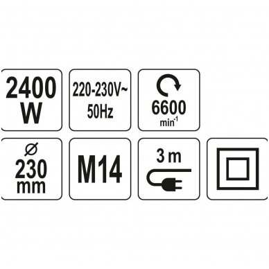 Kampinis šlifuoklis 2400W 230mm 2