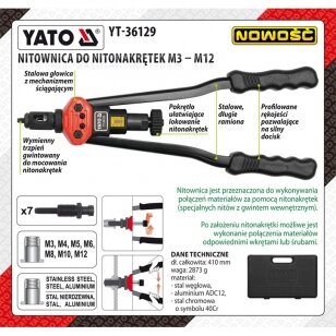 Kniediklis srieginėms M3, M4, M5, M6, M8, M10, M12 kniedėms