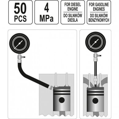 Kompresijos matuoklis dyzeliniams ir benzininiams varikliams 2