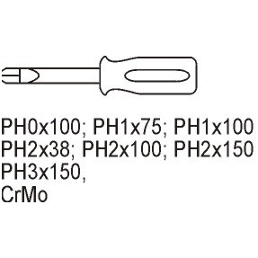 Kryžminių atsuktuvų rinkinys PH : 7 vnt. 1