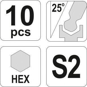 L tipo raktų rinkinys ilgas tipas S2 hex šešiakampis su šarnyru 1,27 - 10 mm 10 vnt.