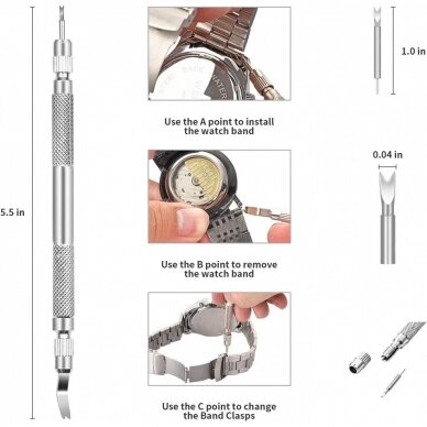 Laikrodžio remonto rinkinys 24vnt. viename Essen Tools WR24 7