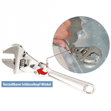 Lankstus reguliuojamas raktas su terkšle 250mm 1