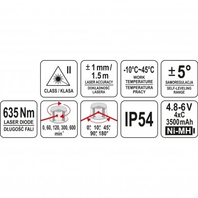 Lazerinis rotacinis nivelyras 500m Yato YT-30430 6