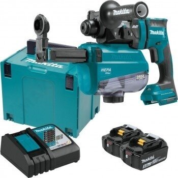 Makita DHR182RTWJ Akumuliatorinis perforatorius 18V 2x5.0Ah, SDS-PLUS, 1,7J, LED + Vacuum 3