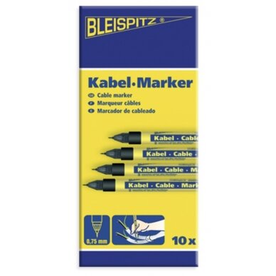 Markeris Bleispitz kabeliams, juodas 0,75mm 3