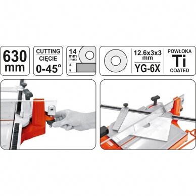 Plytelių pjaustymo staklės 630 mm YATO 1